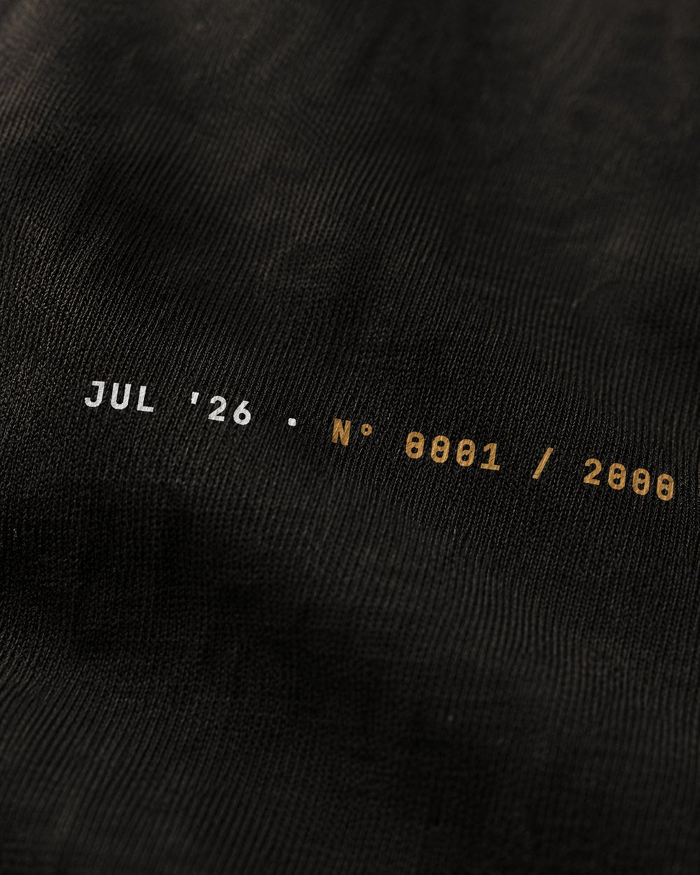 Numéro de série Nº 0001 / 2000 imprimé au dos
